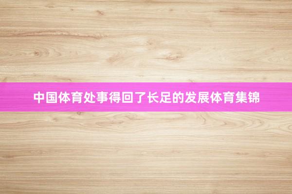 中国体育处事得回了长足的发展体育集锦