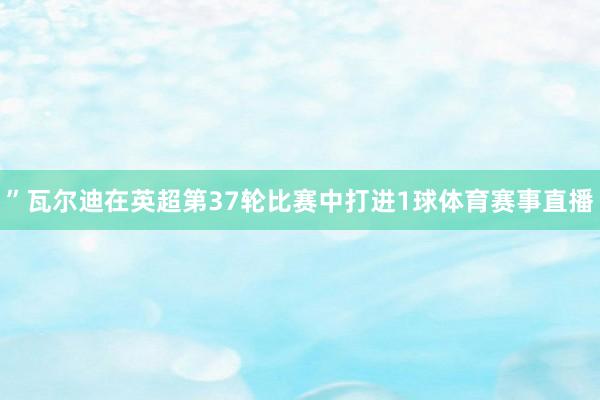 ”瓦尔迪在英超第37轮比赛中打进1球体育赛事直播