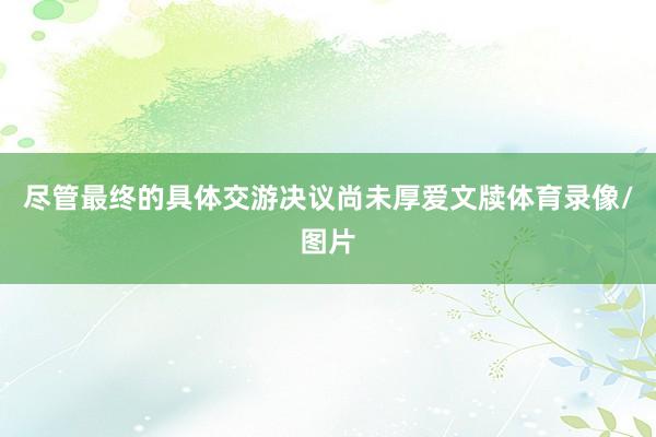 尽管最终的具体交游决议尚未厚爱文牍体育录像/图片