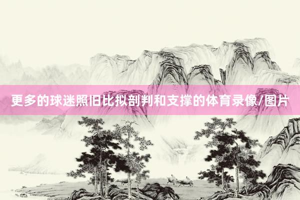 更多的球迷照旧比拟剖判和支撑的体育录像/图片