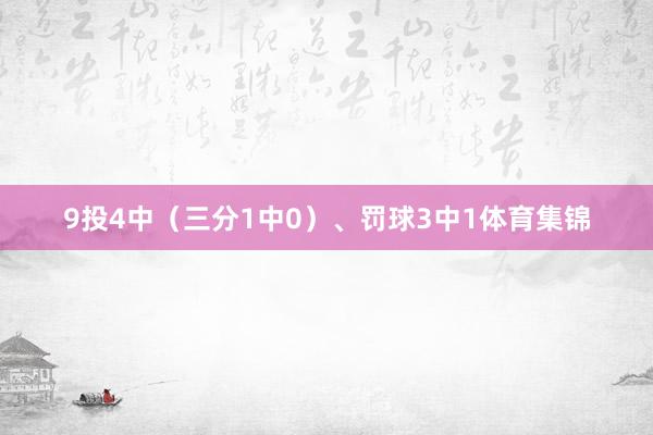 9投4中（三分1中0）、罚球3中1体育集锦