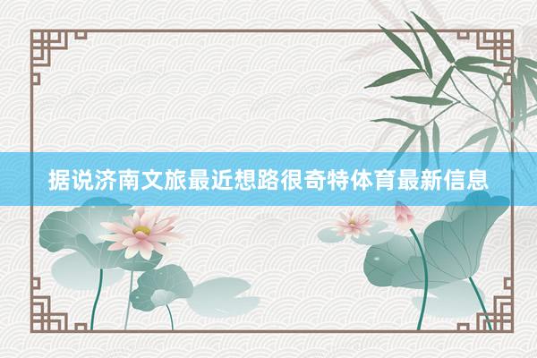 据说济南文旅最近想路很奇特体育最新信息