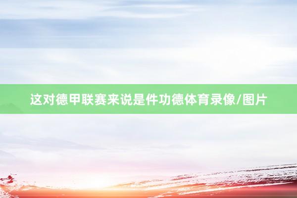 这对德甲联赛来说是件功德体育录像/图片