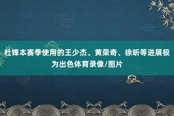 杜锋本赛季使用的王少杰、黄荣奇、徐昕等进展极为出色体育录像/图片