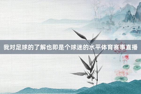我对足球的了解也即是个球迷的水平体育赛事直播