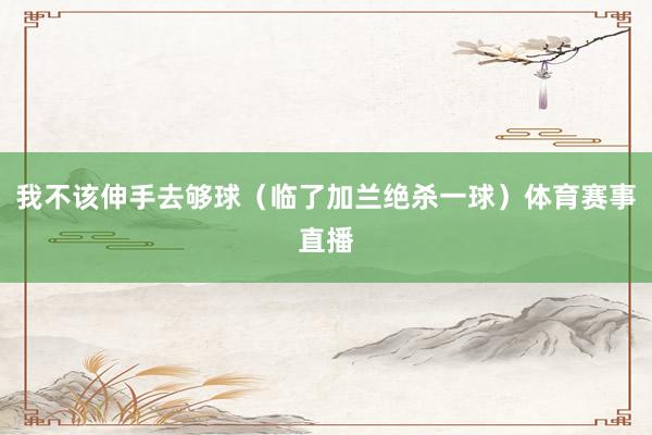 我不该伸手去够球（临了加兰绝杀一球）体育赛事直播