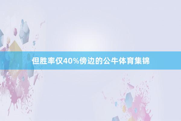 但胜率仅40%傍边的公牛体育集锦