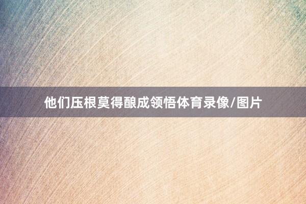 他们压根莫得酿成领悟体育录像/图片